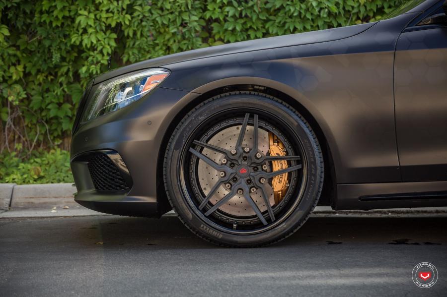 Mercedes-Benz S550 4Matic Matte Black on Vossen Wheels (HF-2 (3-Piece)) '2019